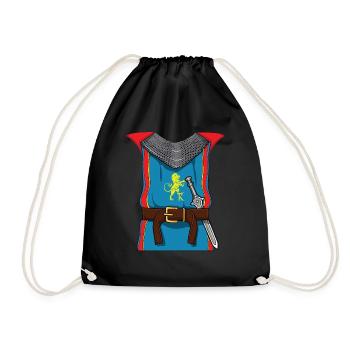 Funny Knight Warrior Costume For Halloween - Drawstring Bag - black - Front