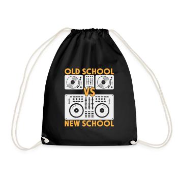 Old School Dj Vs New School Dj - Drawstring Bag - black - Front
