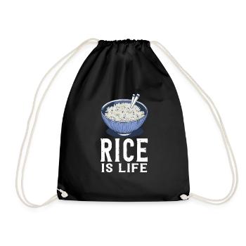Rice Is Life - Turnbeutel - Schwarz - Vorne