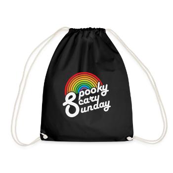 Spooky Scary Sunday Trendy Retro Rainbow - Sac de sport léger - noir - Devant