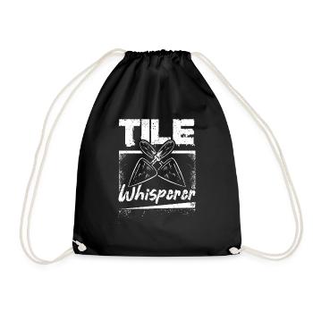Flooring installer tile whisperer - Drawstring Bag - black - Front