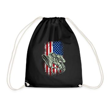 Usa american flag flooring installer 4th of july - Turnbeutel - Schwarz - Vorne