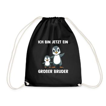 Pinguine Großer Bruder - Ich bin jetzt ein Großer - Turnbeutel - Schwarz - Vorne