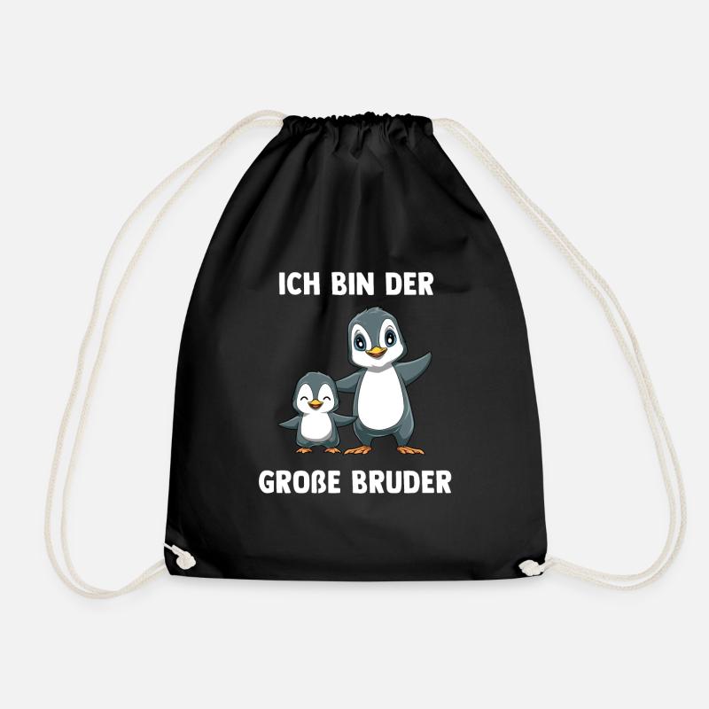 Pinguine Großer Bruder - Ich bin der Große Bruder - Turnbeutel - Schwarz