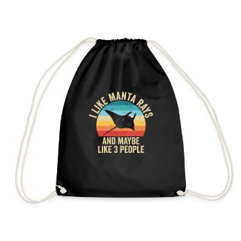 J'aime Les Raies Mantas De Mers Cadeau Drole - Sac de sport léger - noir - Devant
