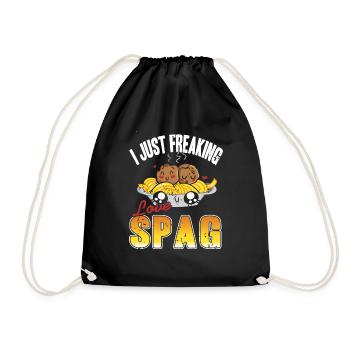 I Just Freaking Love SPAG Cute Retro Spaghetti - Drawstring Bag - black - Front