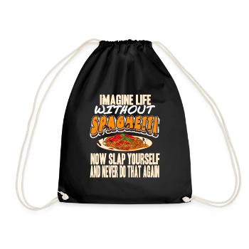 Imaginez la vie sans spaghettis maintenant giflez-vous - Sac de sport léger - noir - Devant