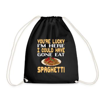Tu as de la chance que je sois ici sois allé manger des spaghettis - Sac de sport léger - noir - Devant