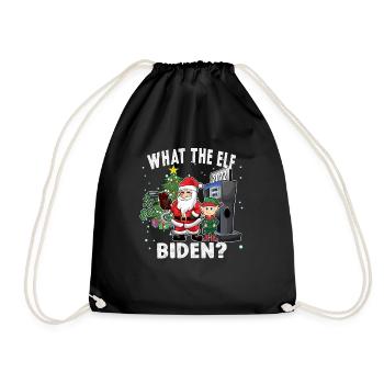 Funny What the Elf Biden High Gas Prices Christmas - Drawstring Bag - black - Front