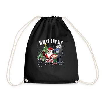Funny High Gas Prices Xmas, What the Elf - Drawstring Bag - black - Front