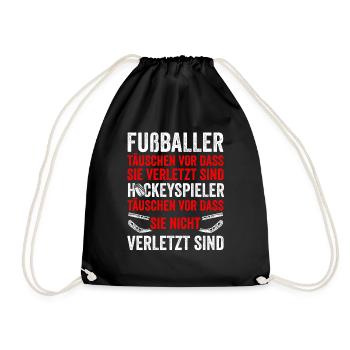 Fußballer Täuschen Vor Dass Sie Verletzt Sind Hock - Turnbeutel - Schwarz - Vorne