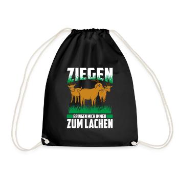 Ziegen Bringen Mich Immer Zum Lachen Geschenk - Turnbeutel - Schwarz - Vorne
