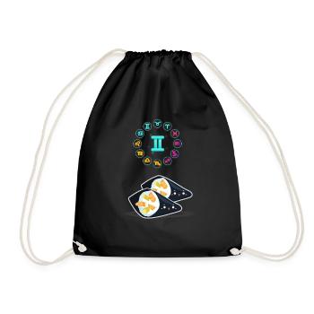 Sushi japonais Drôle Gémeaux Zodiaque Sushi Lover Jeu de mots - Sac de sport léger - noir - Devant