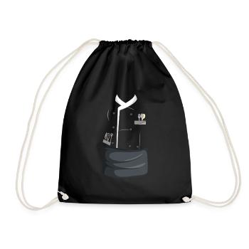 Funny Chef Food Cook Costume For Halloween - Drawstring Bag - black - Front