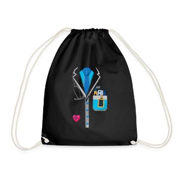 Funny Doctor Hospital Costume For Halloween - Drawstring Bag - black - Front