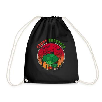 Creepy Broccoli Vampire Horror Scary Halloween - Drawstring Bag - black - Front