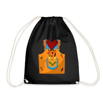 Funny Farmer Farm Costume For Halloween - Drawstring Bag - black - Front