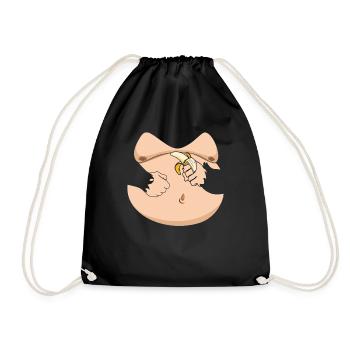 Funny Animal Banana Monkey Costume For Halloween - Drawstring Bag - black - Front