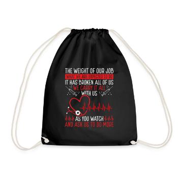 RN CNA Nurse Emergency Room Nursing ER - Drawstring Bag - black - Front