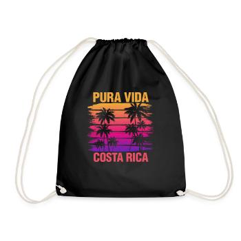 Pura Vida Costa Rica Travel Tourist - Drawstring Bag - black - Front