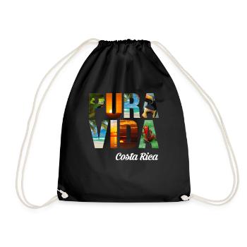 Pura Vida Costa Rica Vacation - Drawstring Bag - black - Front