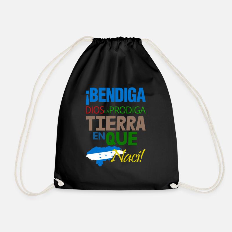 Honduras Bendiga Dios - Drawstring Bag - black