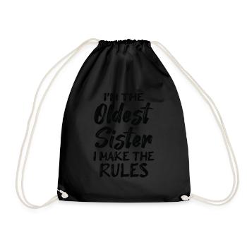 I am the oldest sister. I do the - Drawstring Bag - black - Front