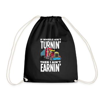 Truck Driver Trucker Truck Driver Driver - Drawstring Bag - black - Front