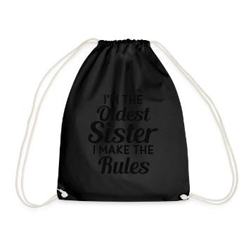 I am the oldest sister. I do the - Drawstring Bag - black - Front