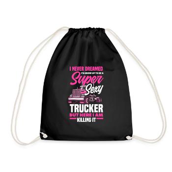 Truck Driver Trucker Truck Driver Driver - Drawstring Bag - black - Front