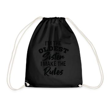 I am the oldest sister. I do the - Drawstring Bag - black - Front