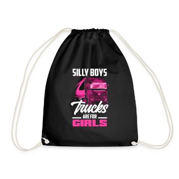 Truck Driver Trucker Truck Driver Driver - Drawstring Bag - black - Front