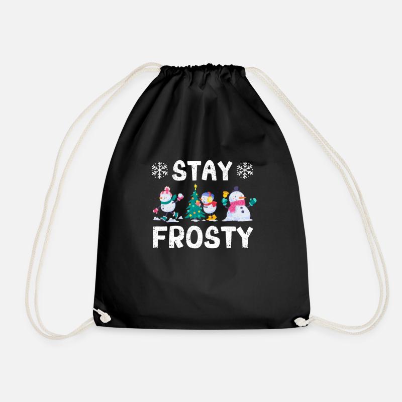 Lustiger Weihnachtspyjama Cooler Schneemann Xmas - Turnbeutel - Schwarz