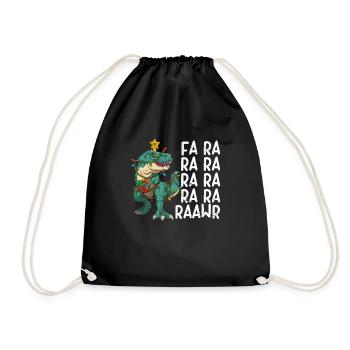 Dinosaur Fa Ra Ra Ra Rawr T-Rex Funny - Drawstring Bag - black - Front