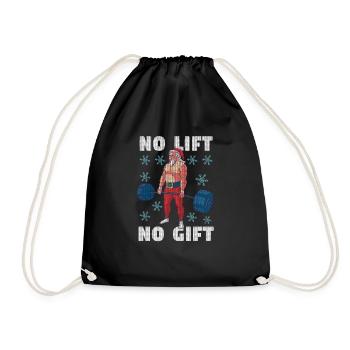 Christmas Pyjamas Workout Gym Santa Claus No - Drawstring Bag - black - Front