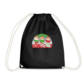 Hamster Pyjama de Noël Chaussettes Père Noël - Sac de sport léger - noir - Devant