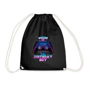 Joystick Mom Of The Birthday Boy Controller Gamer - Drawstring Bag - black - Front