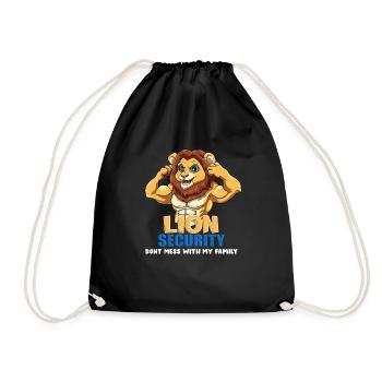 Bodybuilding Lion Security Dad Dont Mess With My - Turnbeutel - Schwarz - Vorne
