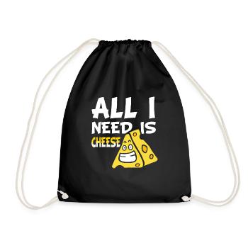 Cheese lovers - What I need is cheese - Drawstring Bag - black - Front
