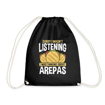 Arepas Lover Sorry wasnt listening Colombian Food - Drawstring Bag - black - Front