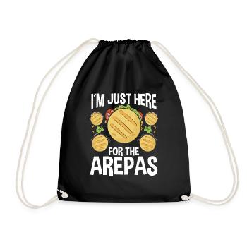 Colombian Food Im just here for the Arepas - Drawstring Bag - black - Front