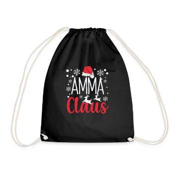 Amma Claus Père Noël Bonnet Drôle Grand-mère - Sac de sport léger - noir - Devant