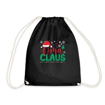 Grandma Claus Santa Funny Grandma Christmas Pajamas - Drawstring Bag - black - Front