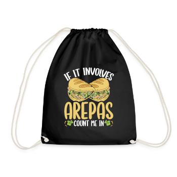 Colombian Arepa Lover Count me in Venezuelan Food - Drawstring Bag - black - Front