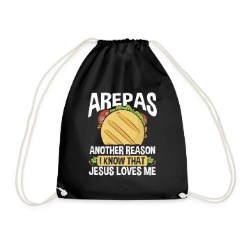 Colombian Arepa lover Venezuelan Food Arepas Maker - Drawstring Bag - black - Front