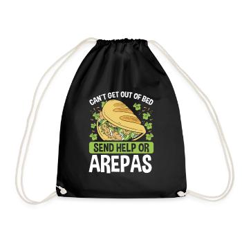 Colombian Arepa Lover Send help or Arepas Maker - Drawstring Bag - black - Front