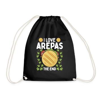Venezuelan Arepa Lover I love Arepas Colombian - Drawstring Bag - black - Front