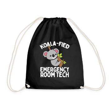 Emergency Room Nurse Appreciation Koala ER Nurse - Drawstring Bag - black - Front