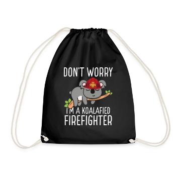 Firefighter Fire Hose Koala Rescueer Firefighter - Turnbeutel - Schwarz - Vorne