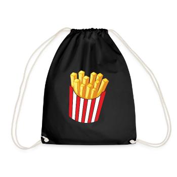 Pommes Frites Pommes Liebhaber Pommes Fritten Spru - Turnbeutel - Schwarz - Vorne